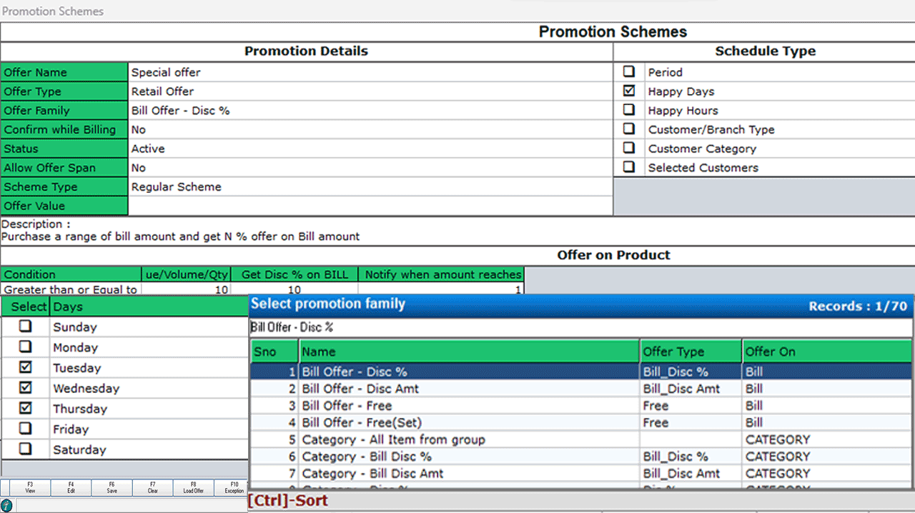 pharma wholesale billing software schemes and offers menu