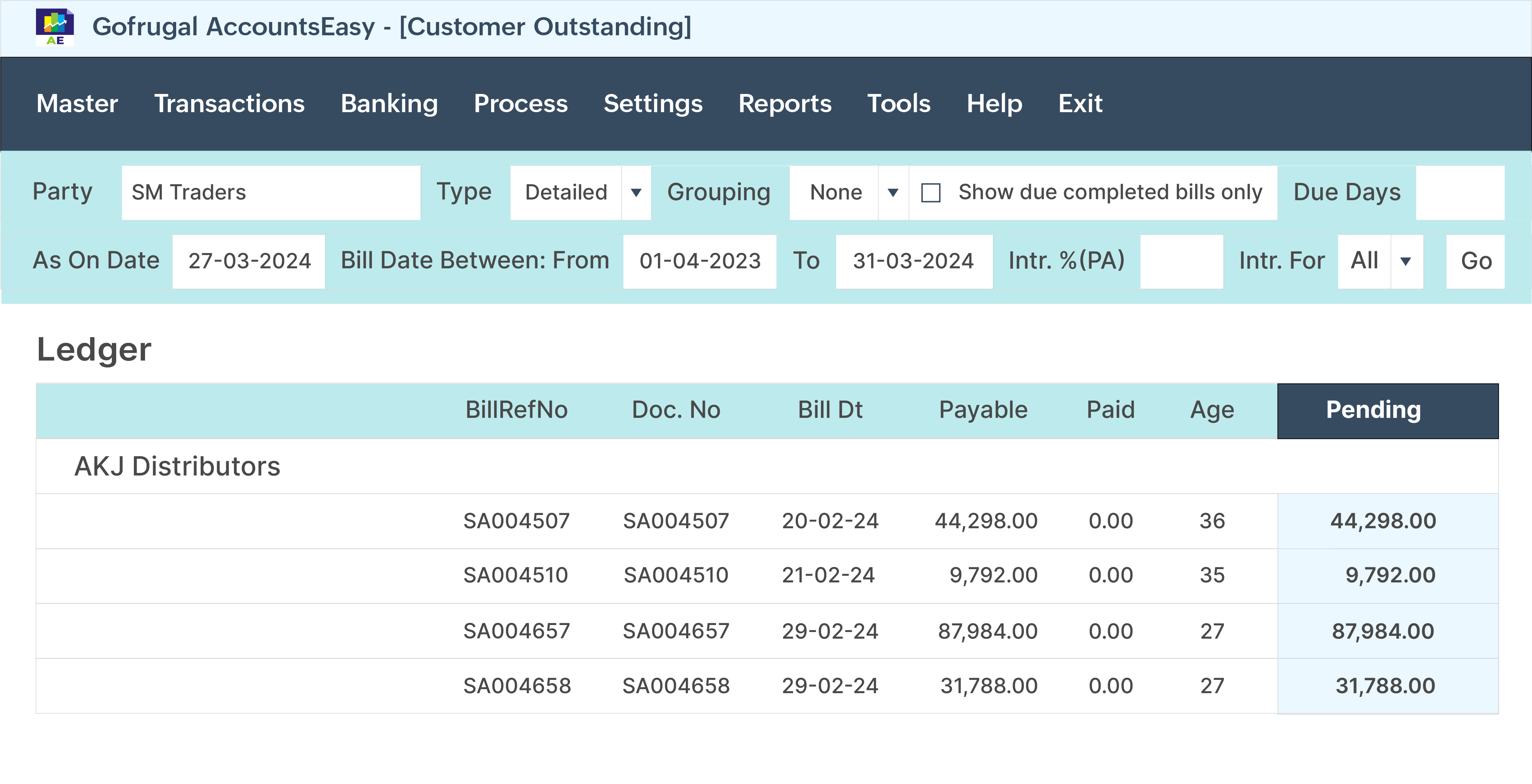 Automated outstanding balance checks in credits and outstanding management software