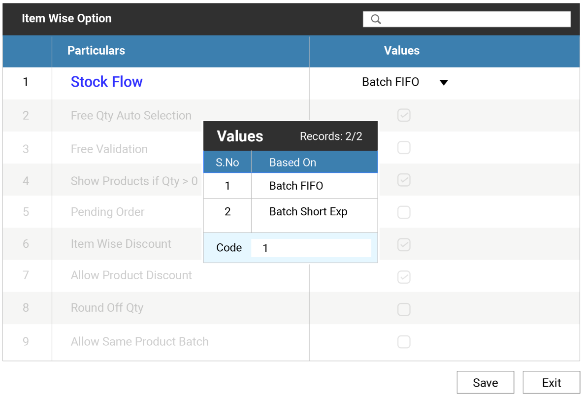 Distribution warehouse management system to regulate stock flow