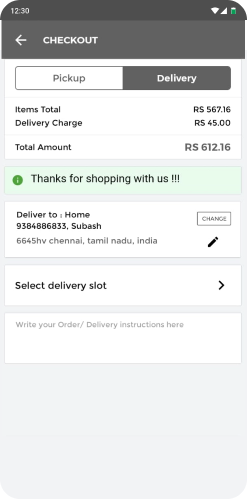 Online ordering app