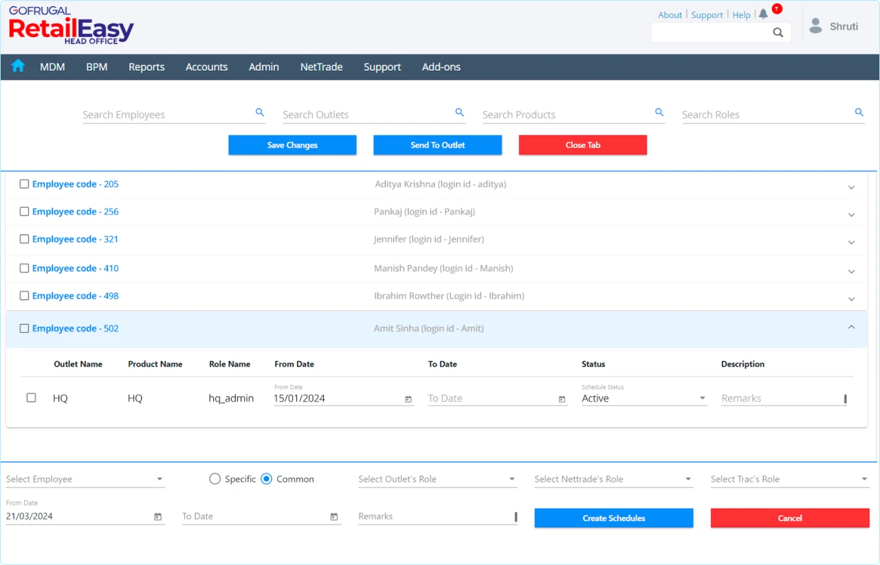 Centralized administration with pharmacy chain management software