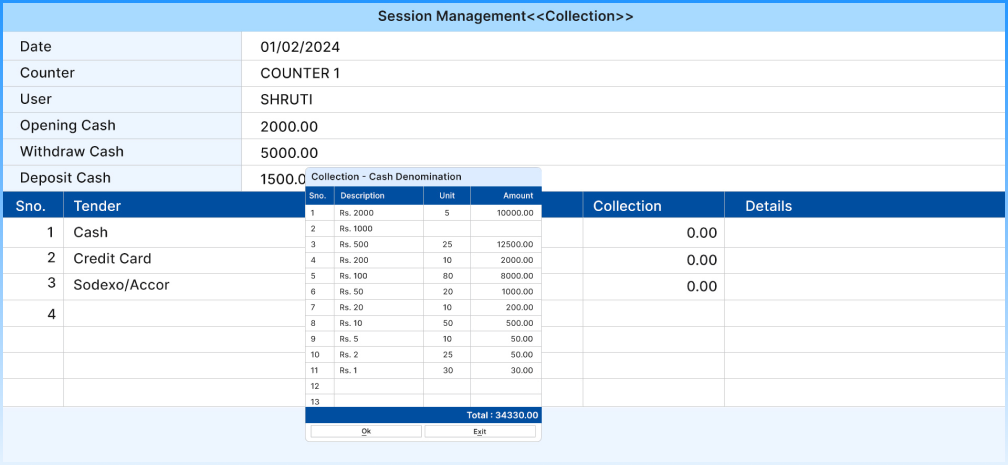 Monitor cash flow and collection for the day with grocery ERP system